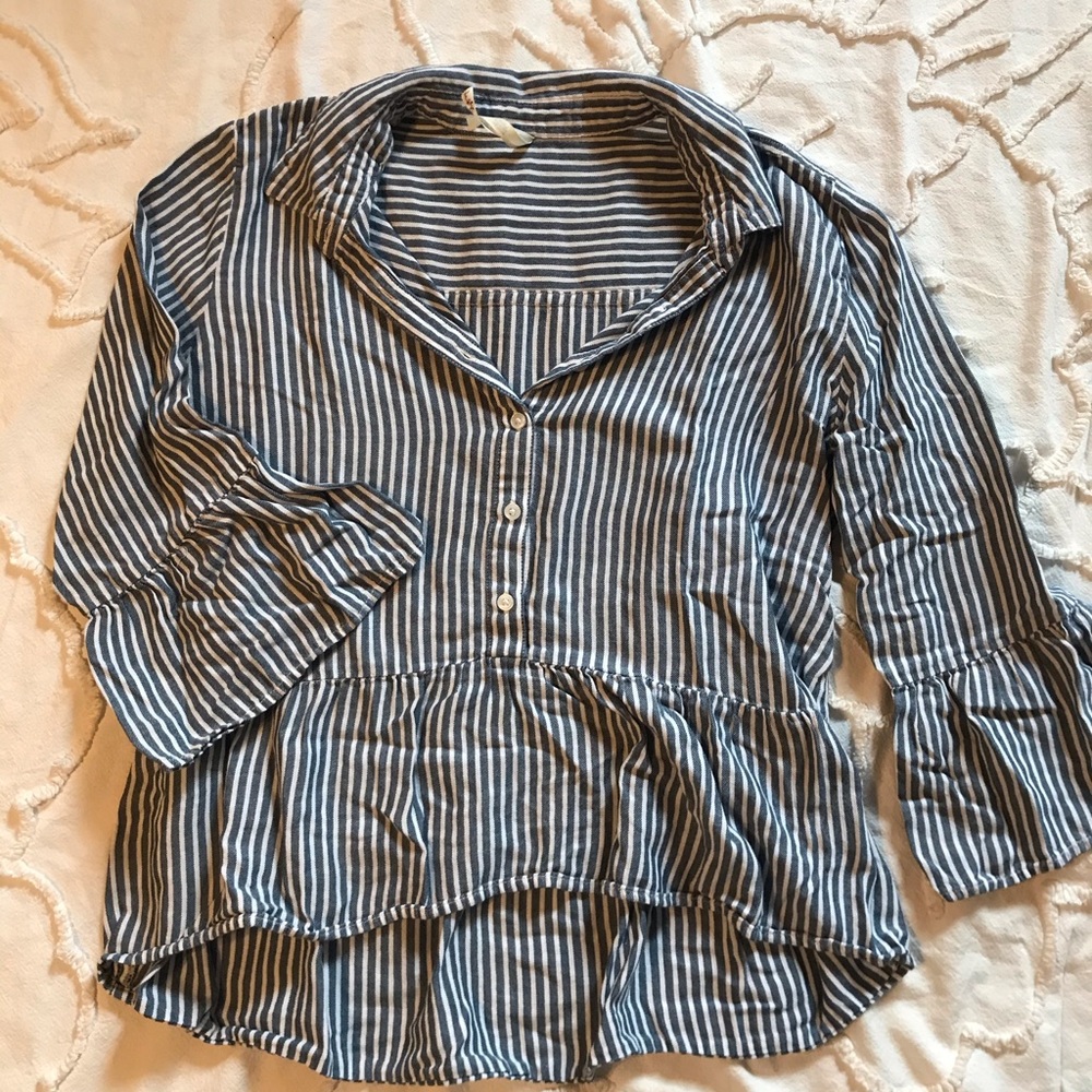 Cropped Stripe Blouse